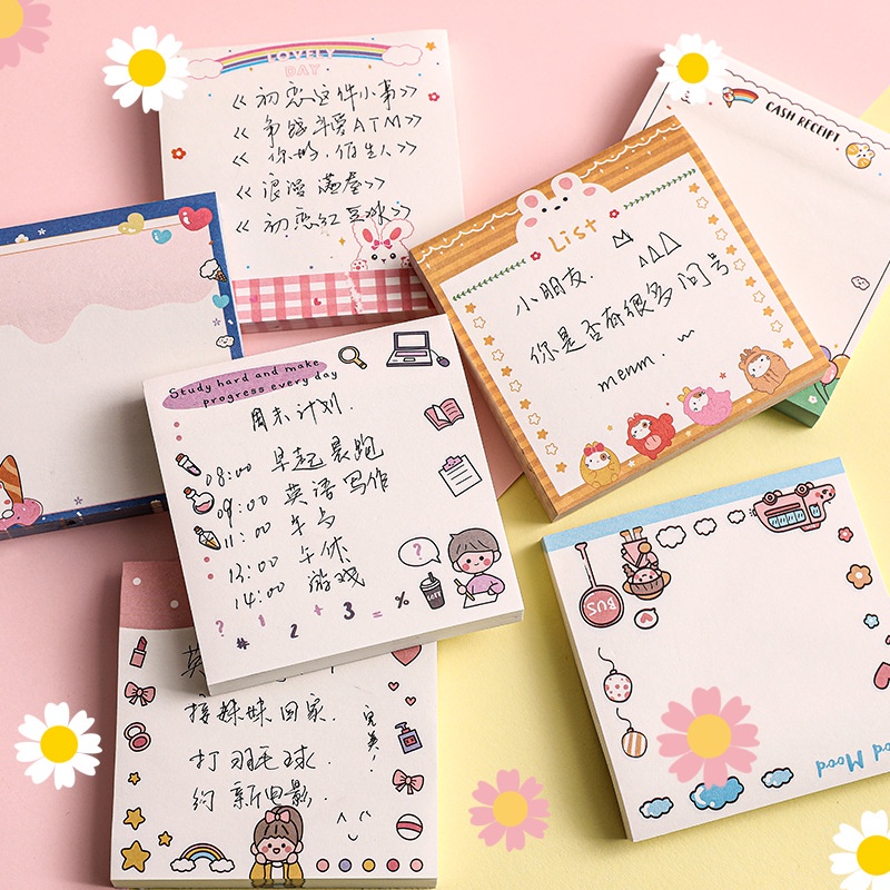 Giấy Note 80 Tờ Cute Giấy Ghi Chú Cartoon Dễ Thương Nhiều Hình Hoạt Họa Đáng Yêu Fashinrandy
