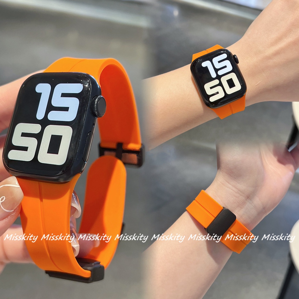 Dây Đeo Bằng Silicone Cao Su Cho iWatch Series Ultra 8 7 6 5 4 3