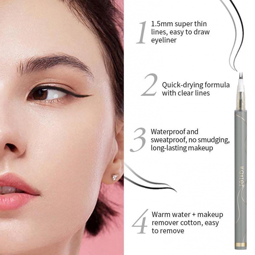 Bút Kẻ Mắt Nước Hai Đầu Kèm Lông Mi Giả Khô Nhanh Chống Nước Chống Mồ Hôi Lâu Trôi