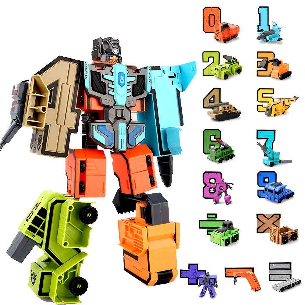 10PCS TRANSFORMATION NUMBER ROBOT TOY BUILDING BLOCKS DEFORMATION POCKET MORPHERS EDUCATIONAL ACTION FIGURE TOY FOR CHILDREN