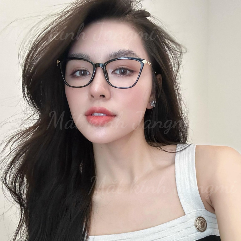 Kính mắt mèo vuông thời trang nữ đính kim cươnġ cao cấp Mã 1027