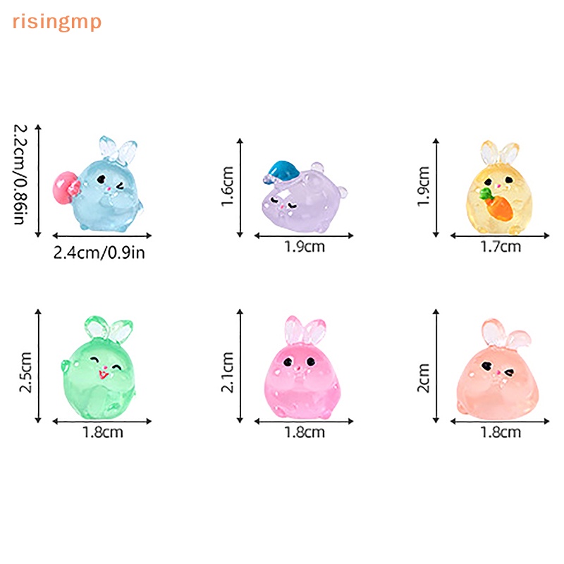 Set 3 Đồ trang trí Thỏ Dạ Quang Mini Trang Trí Tiểu Cảnh / Nhà Búp Bê