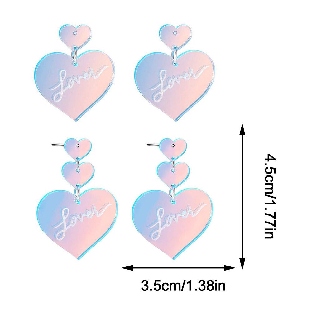 Taylor the swift "lover" album heart hoop earrings beautiful colorful gradient acrylic jewelry m6j1