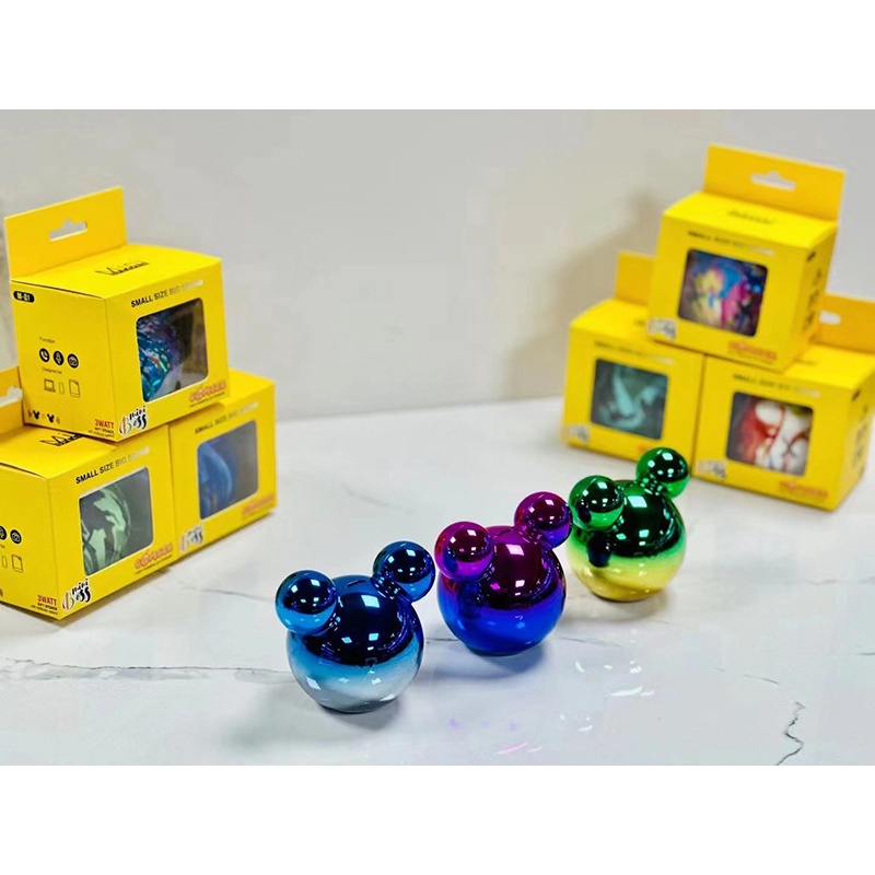 Mới Mini Gradient Gấu Bạo Lực Loa Bluetooth Hoạt Hình Sáng Tạo Món Quà Trang Trí Nhỏ Dễ Thương