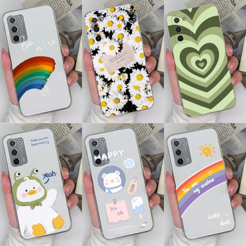 Ốp lưng cho điện thoại oppo a54 a55 a53s a56 4g 5g ốp lưng thời trang chống sốc trong suốt hoa văn d