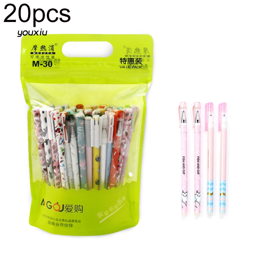 Xy * 10/20 cái 0,35mm động vật màu đen màu xanh mực ma thuật có thể xóa gel bút văn phòng phẩm trường học