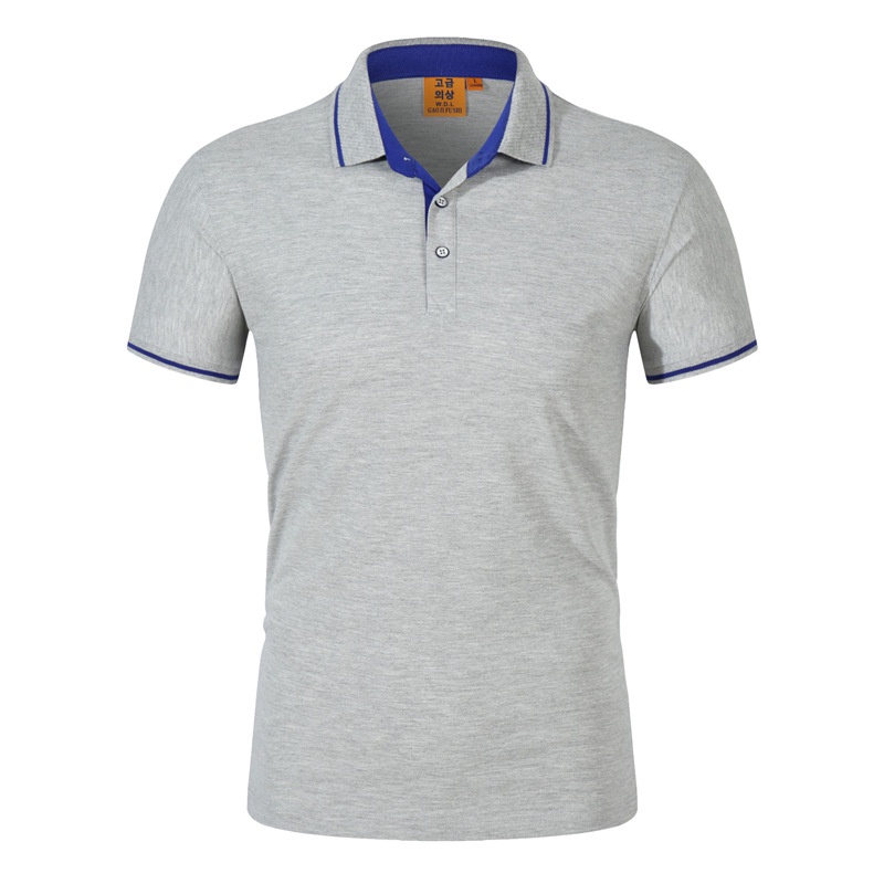 Áo Thun polo cotton polyester Nửa Tay Lửng Cổ Đứng Đính Hạt Mịn Tùy Chỉnh Hỗ Trợ Cổ Áo Sơ Mi Màu Khối Chuyên Nghiệp Cho Doanh Nhân Chuyên Nghiệp