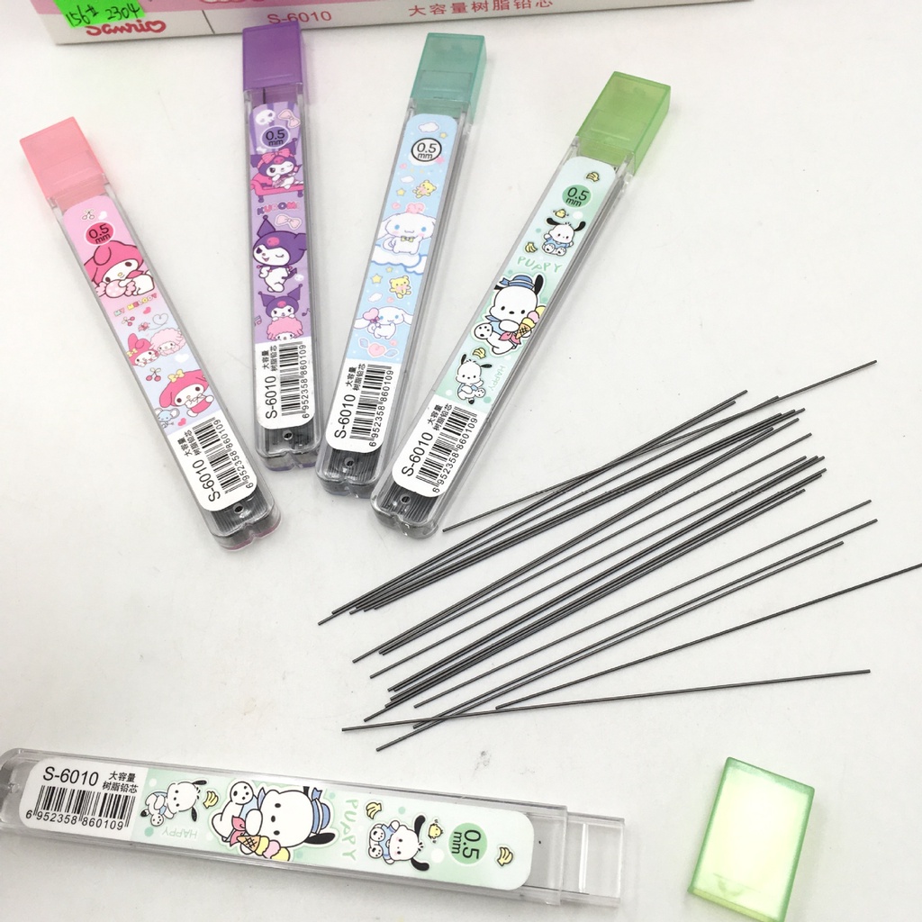 Chì bút chì sanrio 0,5mm 20 cái bút chì cơ khí refill resin chì văn phòng phẩm trường học