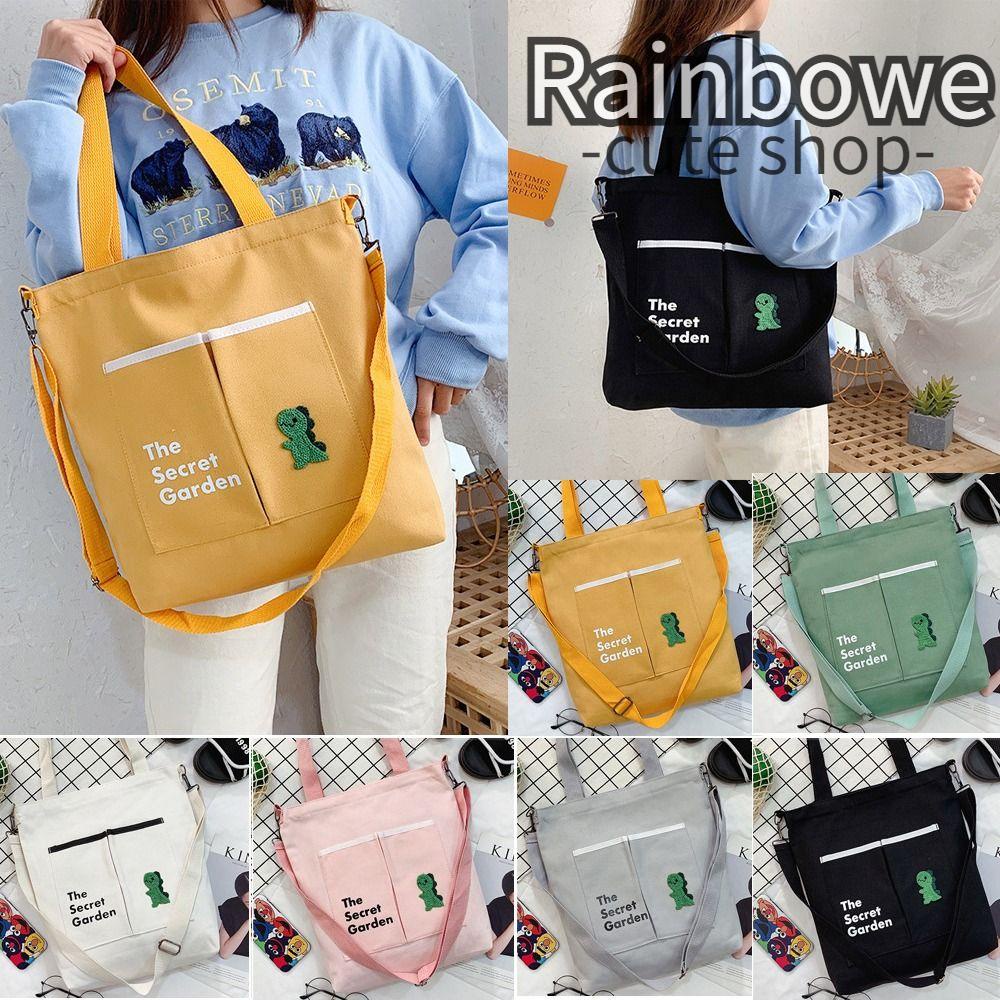Túi hướng dẫn sinh viên rainbow, dung lượng lớn lưu trữ tệp totes túi mua sắm, túi lớp màu rắn túi xách vải thường phụ nữ cô gái phụ nữ nữ