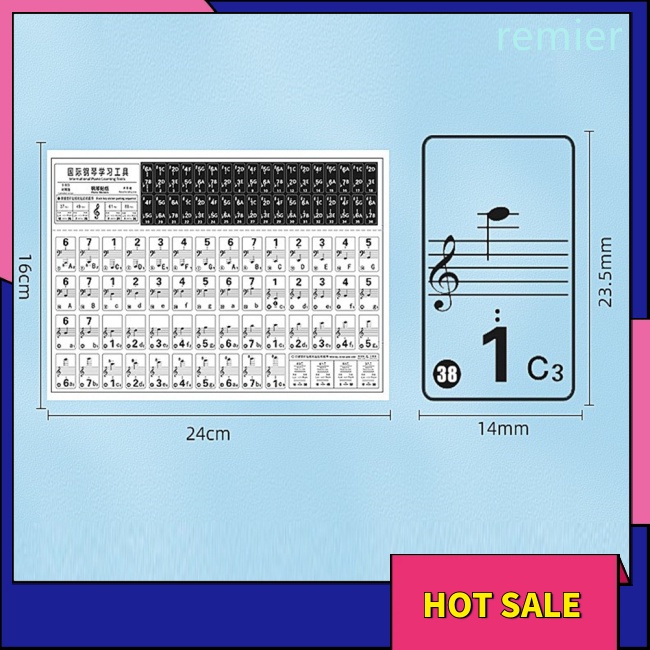 Re removable piano sticker 61/88 phím bàn phím đàn piano trong suốt stave bàn phím điện tử ghi chú sticker
