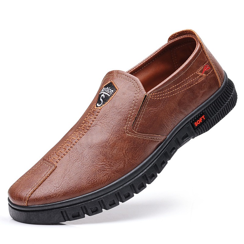 Giày da nam slip on s mules thời trang giày da đế thấp đế dày