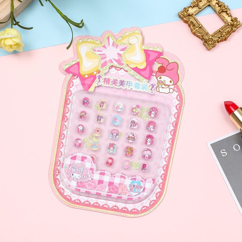 Sanrio nail art sticker phim hoạt hình dễ thương kuromi nail painting stickers cho bé gái