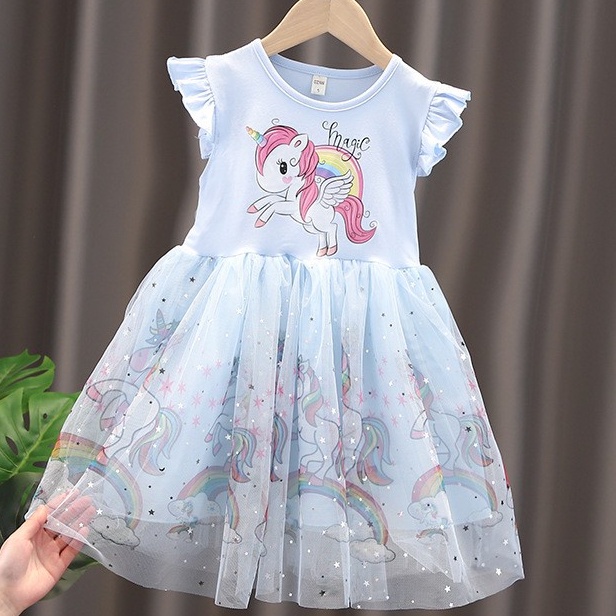 Esct tám cô gái váy mới váy đông lạnh váy công chúa trẻ em cotton sequins disney dress trẻ em cô gái quần áo thời trang