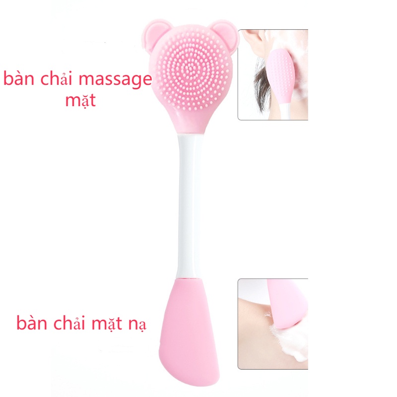 Bàn chải silicone rửa mặt tẩy tế bào chết loại bỏ mụn đầu đen cầm tay mềm mại,massage bàn chải mặt nạ-MCKES