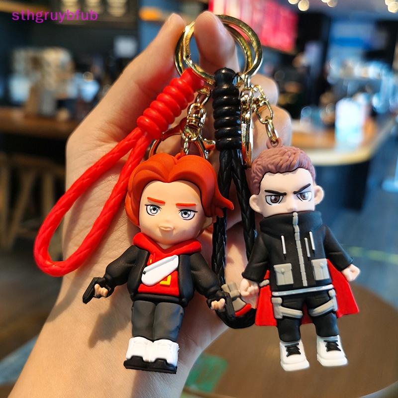 Sthb marvel spider man mặt dây chuyền búp bê dễ thương hình hành động avengers iron man captain america keychain bag keyring mặt dây chuyền quà tặng sinh nhật vn