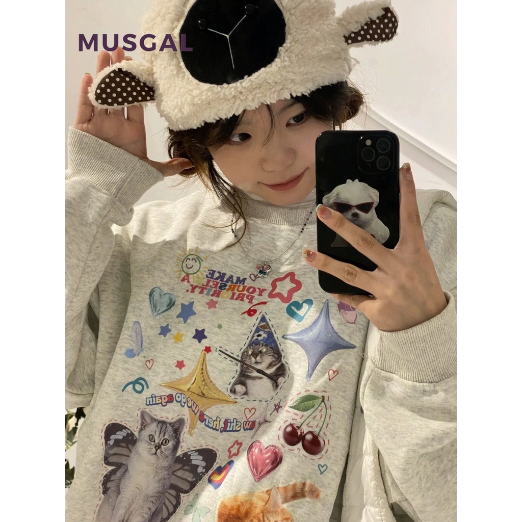 Musgal women 2023 thời trang mới giản dị áo dài tay gợi cảm