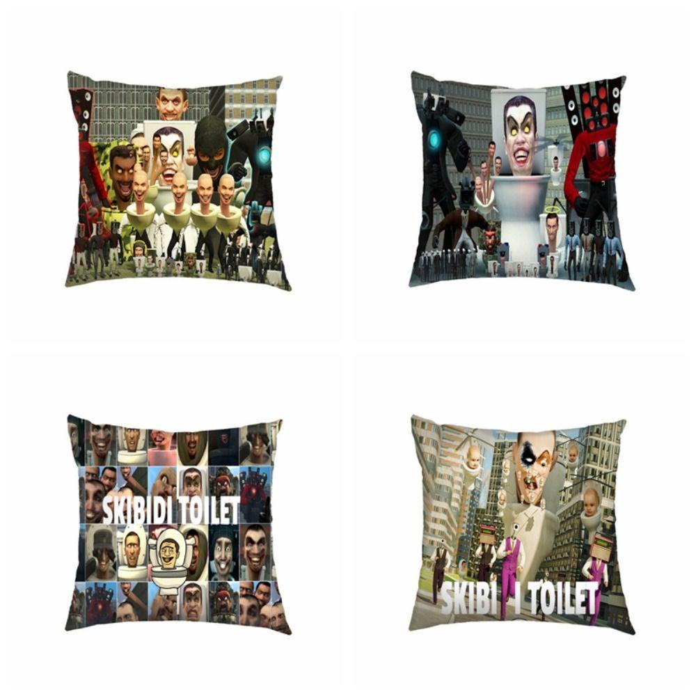 Norman car plush pillow cover, soft toilet man skibidi toilet pillow cover, waist pillows cover game cameraman món quà giáng sinh sáng tạo