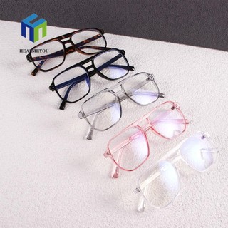 Kính đọc sách HEALMEYOU chống ánh sáng xanh tròng kép trong suốt cỡ lớn retro Hàn Quốc cho nữ