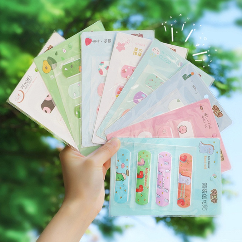 Set 4 Miếng Dán Băng Cá Nhân Thoáng Khí Chống Mài Mòn Chống Thấm Nước Họa Tiết Hoạt Hình Dễ Thương Dành Cho Trẻ Em