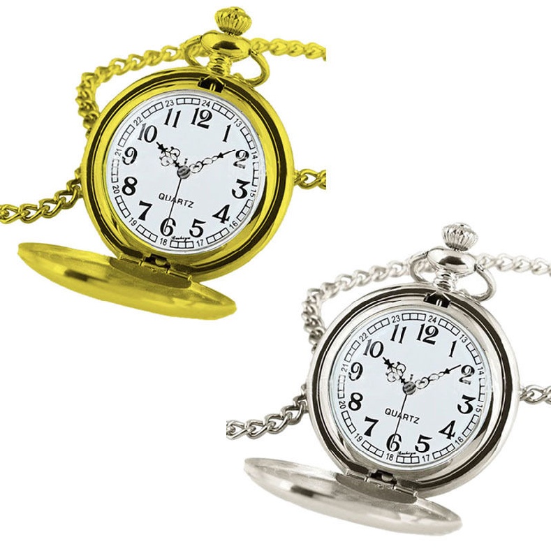 Lianli Fashion Mens Womens Smooth Pendant Necklace Quartz Pocket Watch Chain Gifts