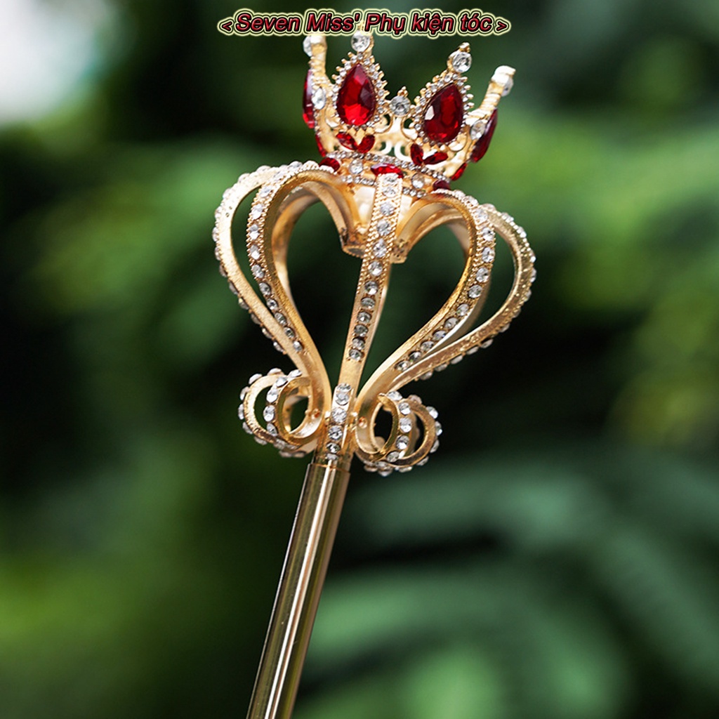 Rhinestone tiaras trang trí magic wand king queen wedding pageant đũa phép công thái học