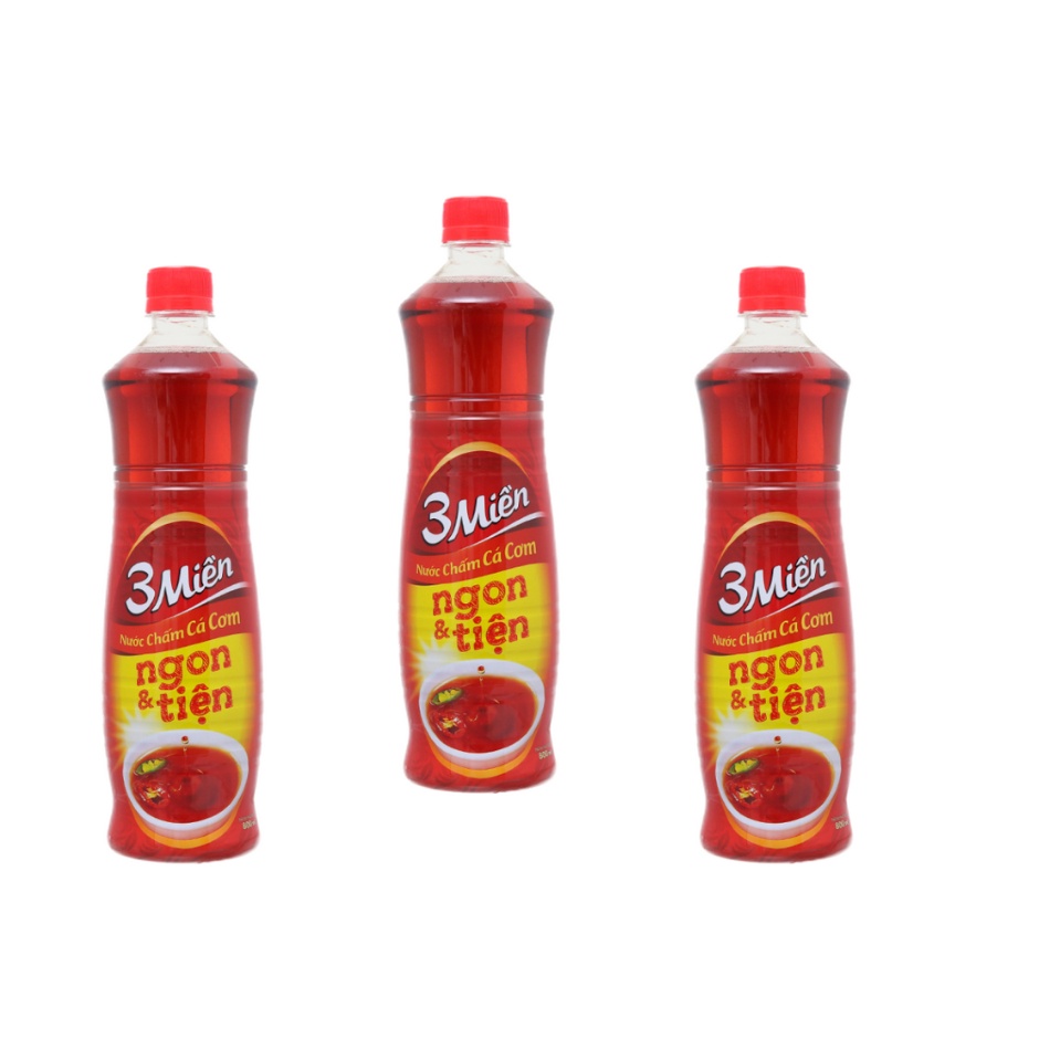 Combo 3 chai nước mắm cá cơm 3 miền 800ml