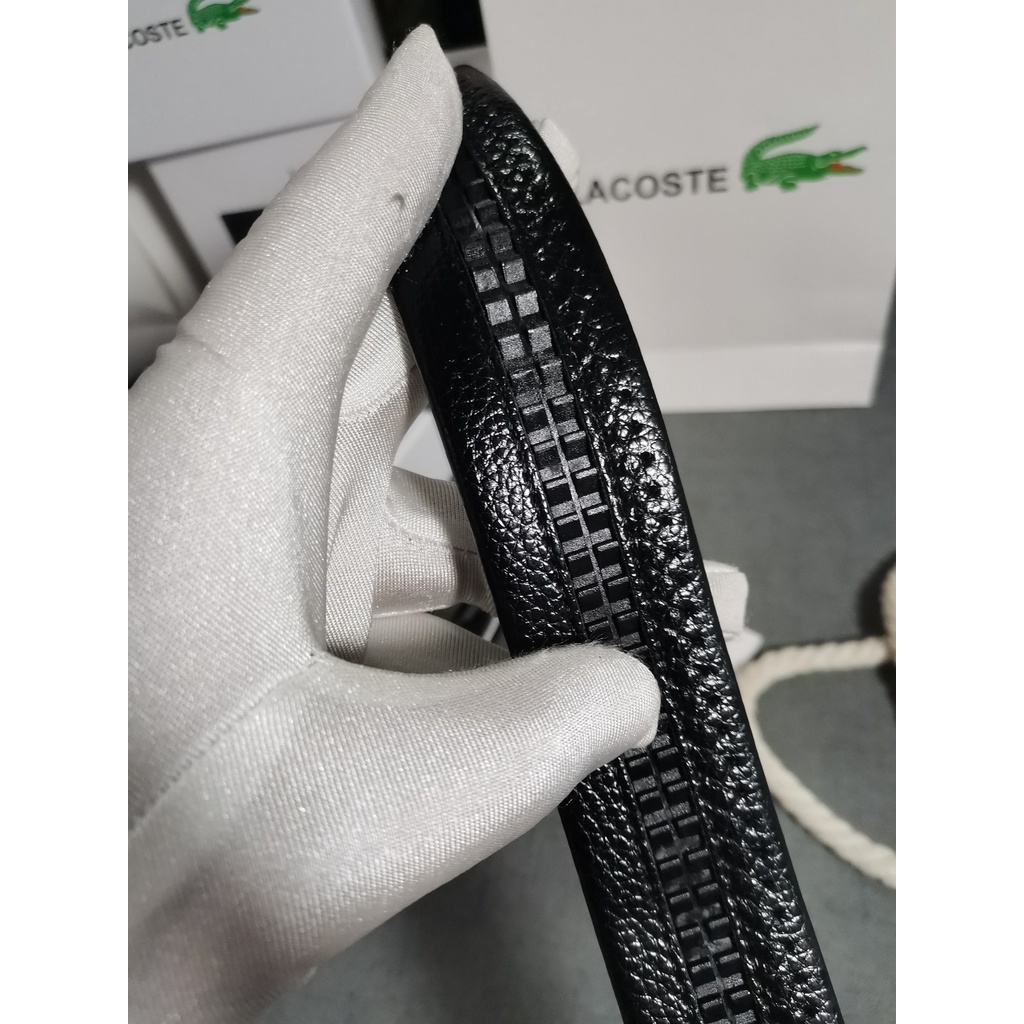 Lacoste thắt lưng nam da thật sang trọng dây đeo thắt lưng quần jean ghim khóa thắt lưng hộp quà
