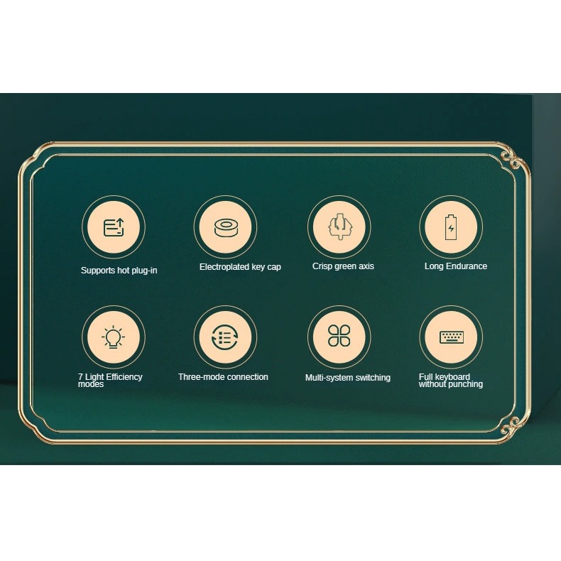 Bàn Phím Cơ bluetooth Không Dây 3 Chế Độ Nhỏ Gọn Phong Cách vintage