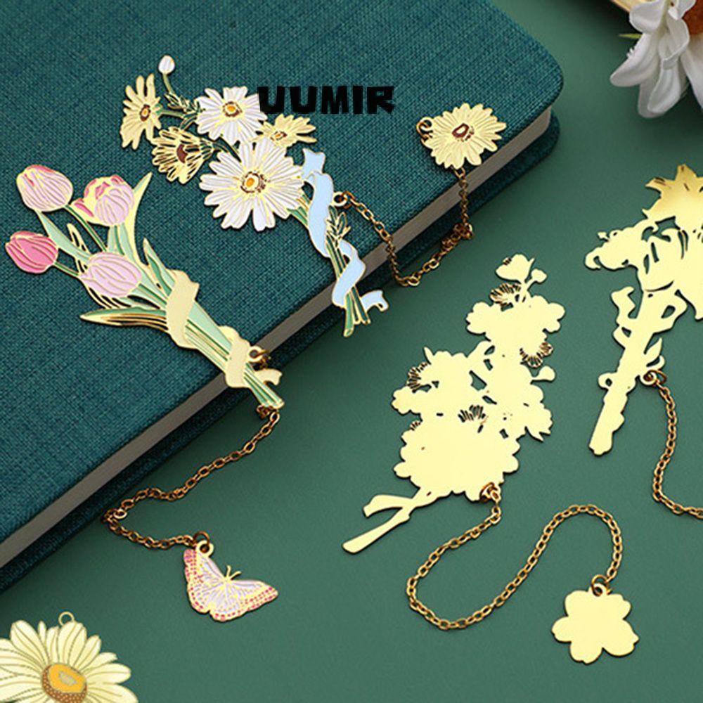 UUMIR Bookmark văn phòng phẩm mặt dây chuyền tua dấu phân trang retro