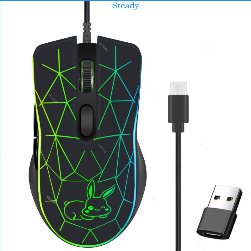 Chuột có dây usb type-c ổn định 800-2400dpi có thể điều chỉnh 6 nút chuột game thủ chuyên nghiệp