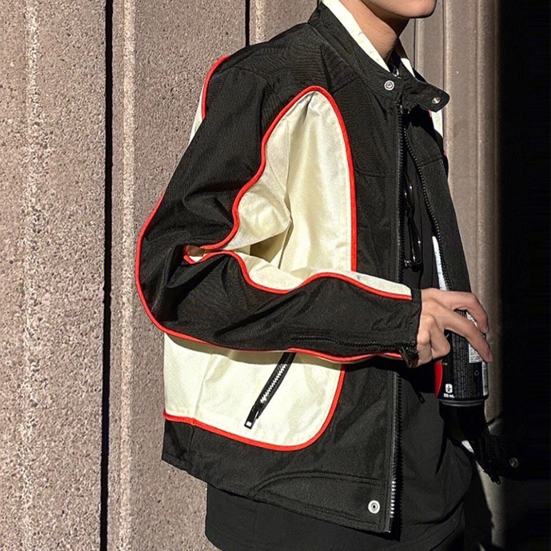 Phong cách vintage| Đồng phục bóng chày nam mỹ retro xe máy áo khoác bomber cặp đôi trang phục vải chất lượng cao