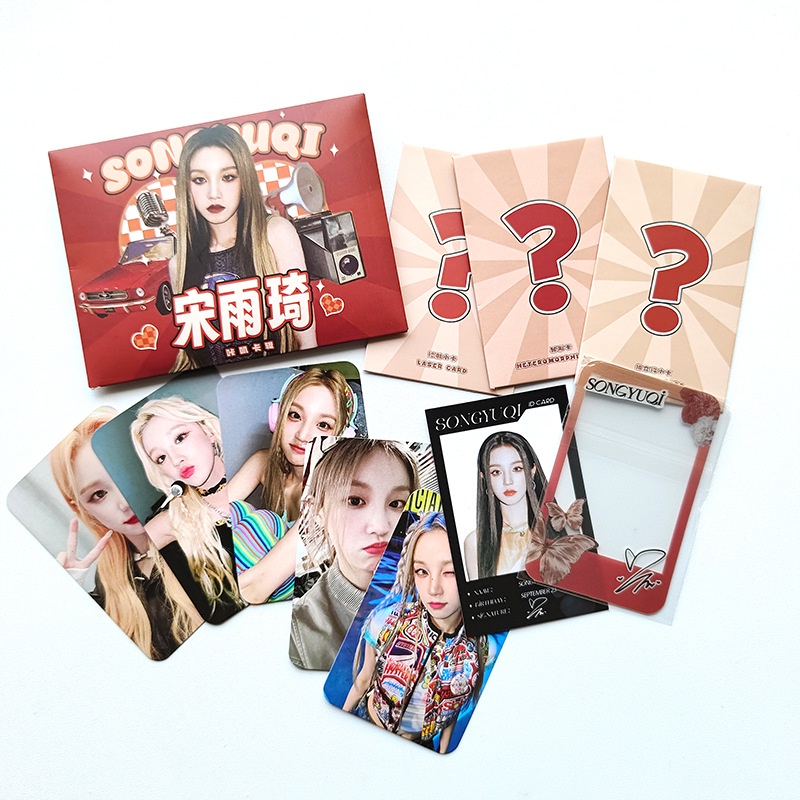 Bộ sưu tập thẻ yuqi kaji  i-dle laser hologram thẻ lomo trong suốt id photocards envelope sleeves phiên bản bí mật bưu thiếp kpop màu đen hồng giảm giá jy