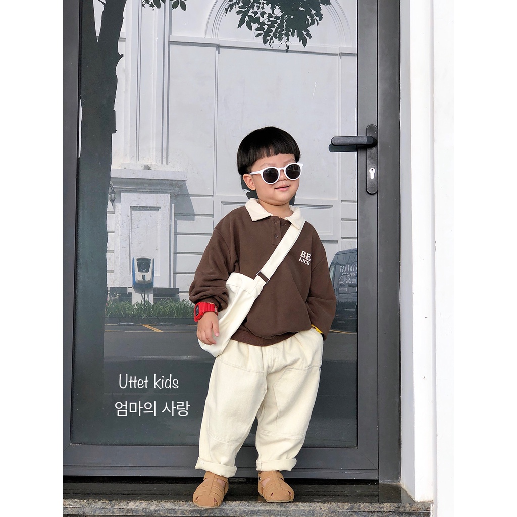 ÁO SWEATER POLO BE NICE 23633 PHONG CÁCH HÀN QUỐC CHO BÉ GÁI VÀ BÉ TRAI