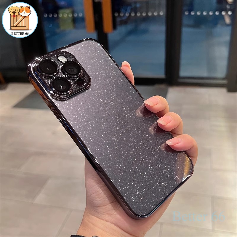 Sang Trọng Ốp Điện Thoại Cứng Trong Suốt Chống Sốc Mạ Điện Lấp Lánh Cho iphone 11 12 13 14 pro max