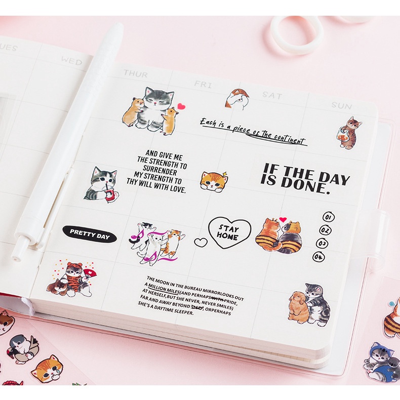 10 cái / gói phim hoạt hình pet planet series sticker túi sinh viên văn phòng phẩm tay sổ cái hộp đựng điện thoại chai nước vật liệu trang trí hình dán dễ thương