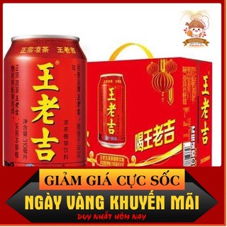 Thùng trà sâm, trà thảo mộc Wanglaoji lon 310ml_ 24 lon