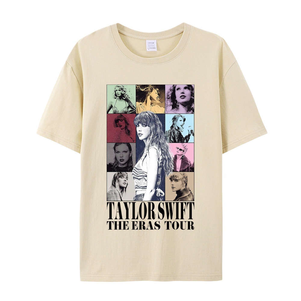 Ere1 2023 taylor swift the eras tour fans suport t-shirt vải cotton