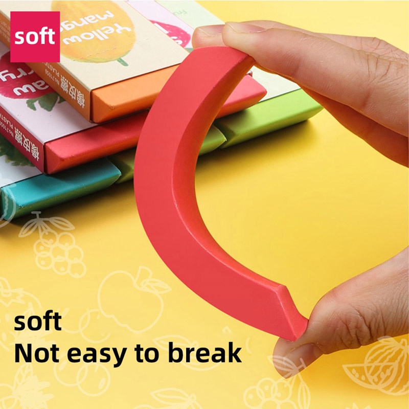 Gôm tẩy siêu to Deli hình vẽ hoa quả - cỡ lớn dùng lâu dài ít vụn tẩy sạch không gãy xóa chì 2B dành cho học sinh JP4