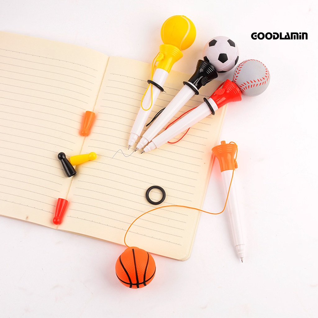 Goodlawjcj bút bi sáng tạo bóng rổ bóng đá tennis hình dạng bóng chuyền giải nén bounce popup bút trung tính