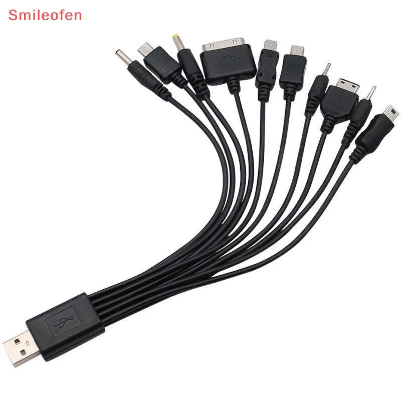 [smileofen] Bộ sạc cáp đa pin cáp chuyển đổi usb dây dữ liệu 10 trong 1 cáp truyền dữ liệu usb phổ thông mới