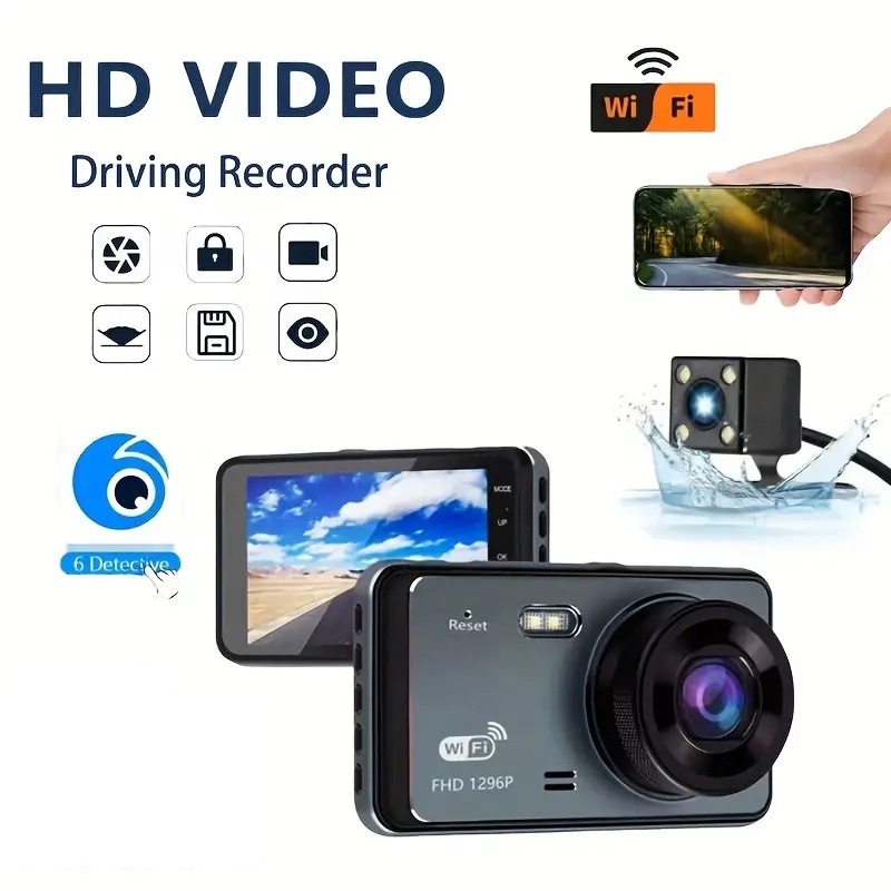 Camera hành trình ô tô V9 Plus Full HD Đèn LED,ghi hình trước sau, màn hình cảm ứng,thẻ nhớ 32G