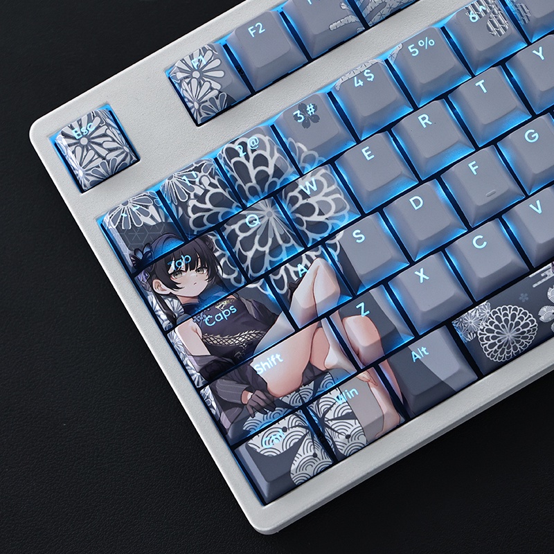 Kisaki Keycaps Cherry Profile Blue Archive Anime PBT Dye Sub Bàn Phím Cơ Keycap