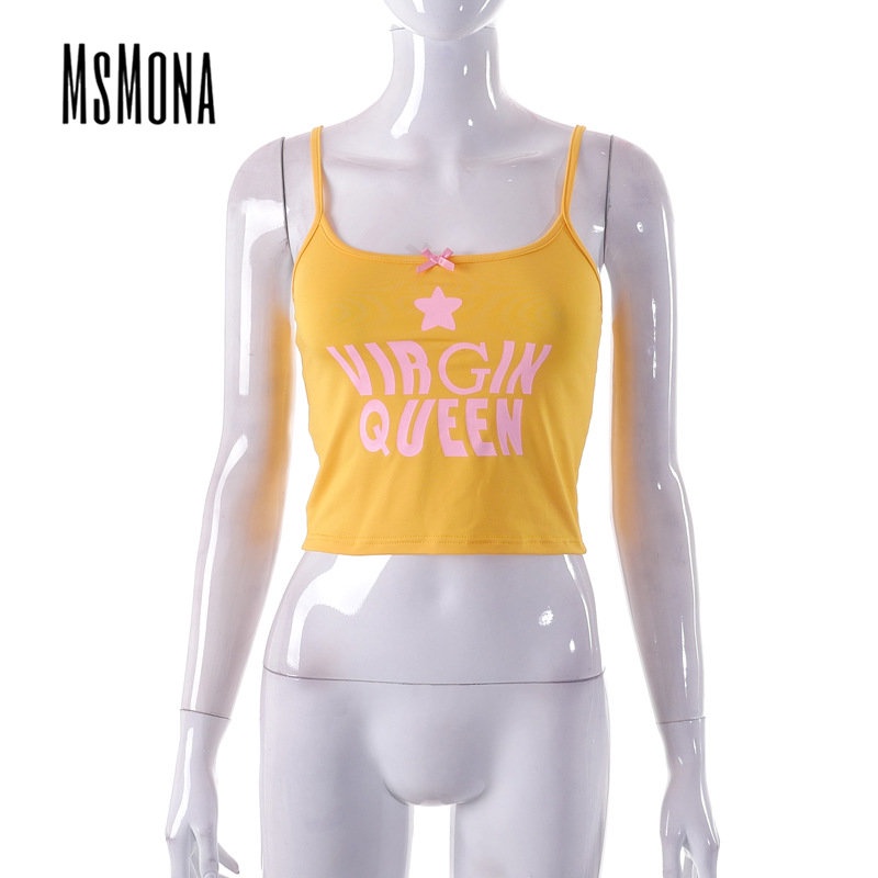 Áo Tank Top Ôm Dáng In Chữ Phối Màu Tương Phản Thời Trang 2023 Quyến Rũ Cho Nữ