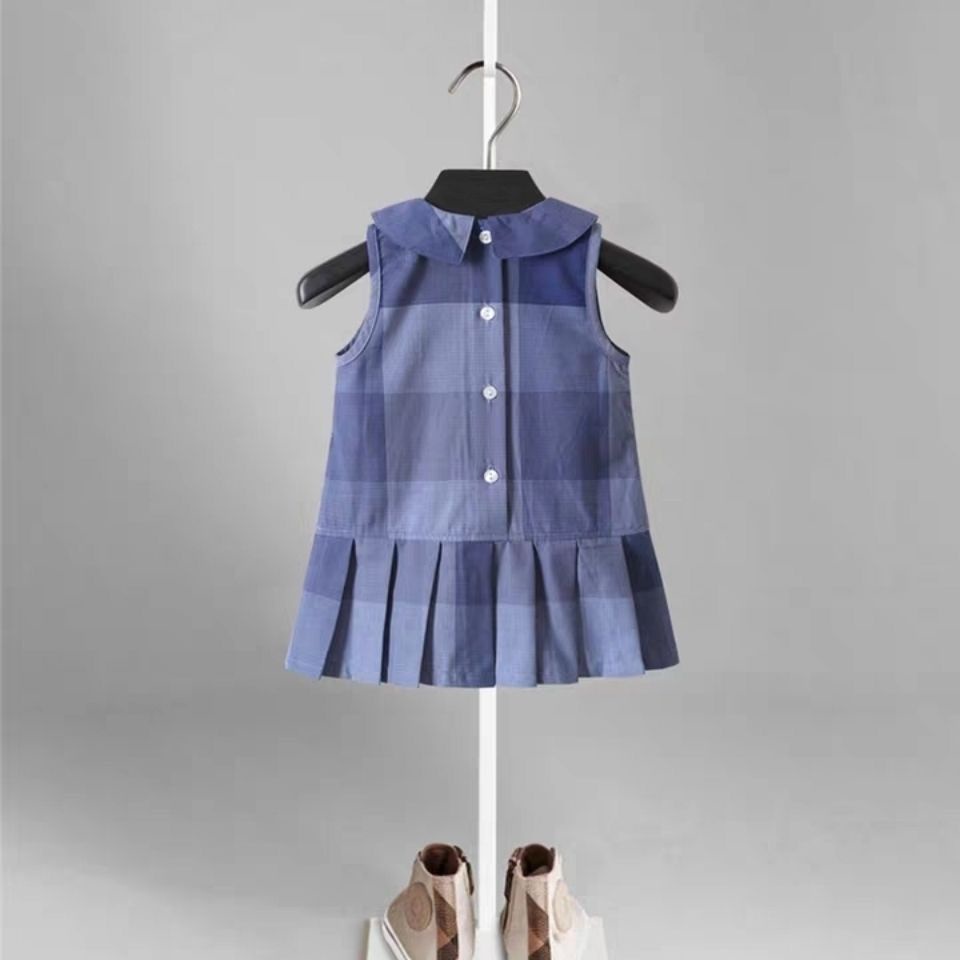 Đầm Xếp Ly Sát Nách Vải Cotton Thiết Kế Dễ Thương Cho Bé Gái