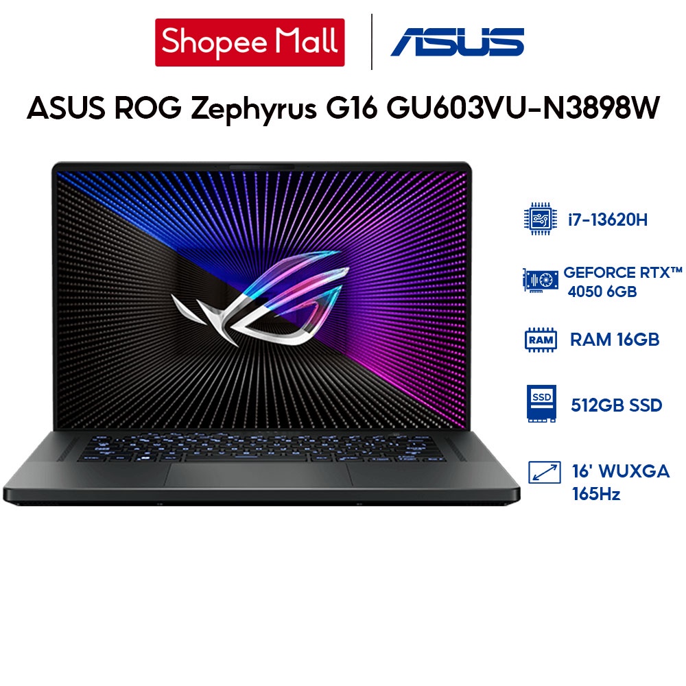 Laptop ASUS ROG Zephyrus G16 GU603VU-N3898W i7-13620H | 16GB | 512GB | RTX™ 4050 6GB