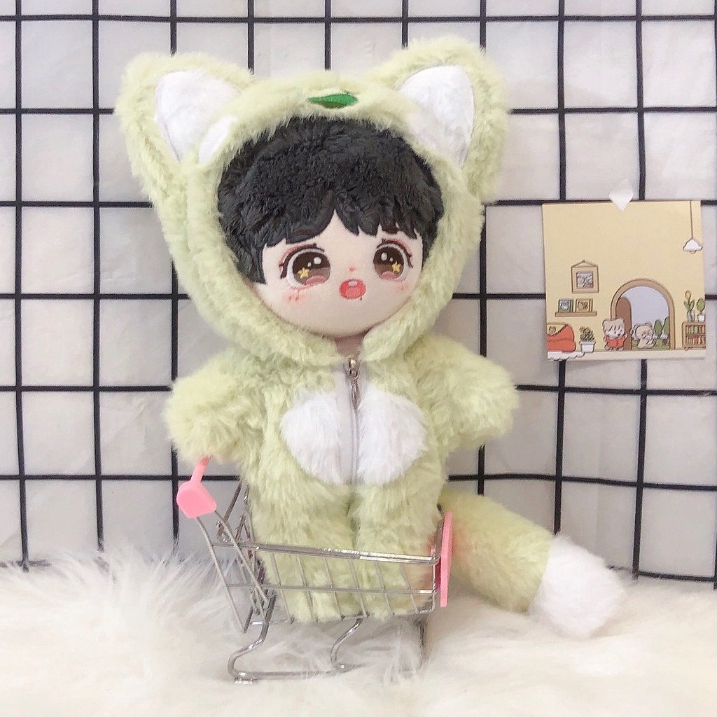 Bộ Đồ Ngủ Áo Liền Quần Vải Cotton 20cm 20cm Thiết Kế Dễ Thương Cho Búp Bê