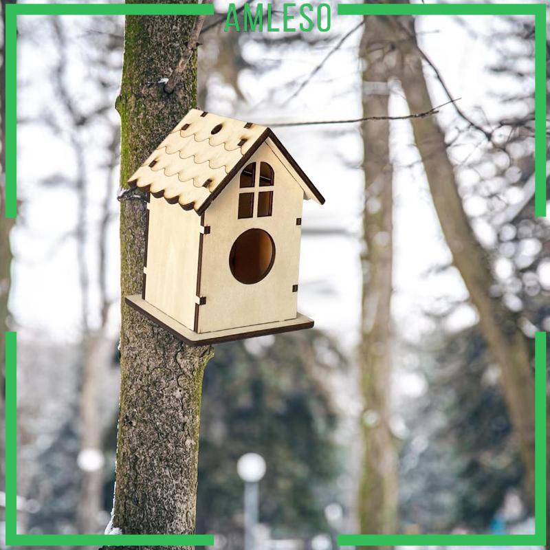 Lồng Chim Bằng Gỗ Chưa Hoàn Thành Dùng Trong Nhà Hoặc Ngoài Trời