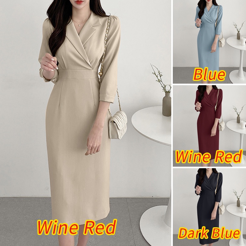 Zanzea Đầm Nữ Tay 3 / 4 Có Khóa Kéo Thời Trang