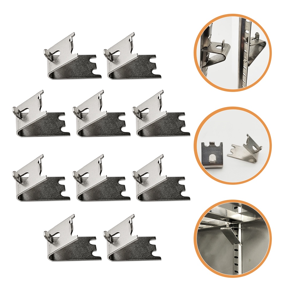 Set 10 Kẹp Cố Định Kệ Tủ Lạnh Bằng Thép Không Gỉ