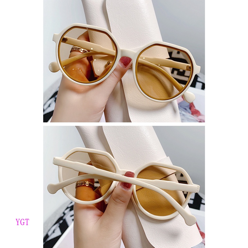 Ygt Kính Mát Gọng Tròn Lớn Màu Kẹo Thời Trang